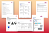 Example pages from the worksheets in this series of resources