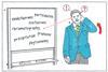 A boy in school uniform confused by science words