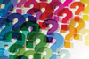 Rainbow coloured question marks