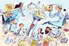 A cartoon of a school breakfast club