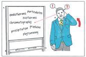 A boy in school uniform confused by science words