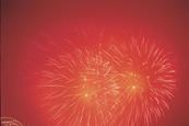 Fireworks over a lake