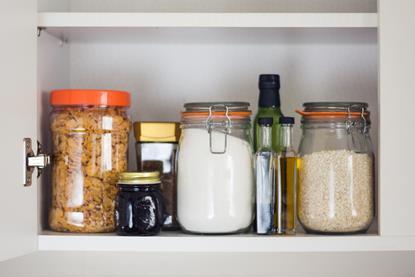 Stocked kitchen pantry 