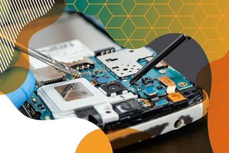 Photo of the inside of a mobile phone