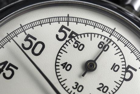 Close-up of stopwatch face